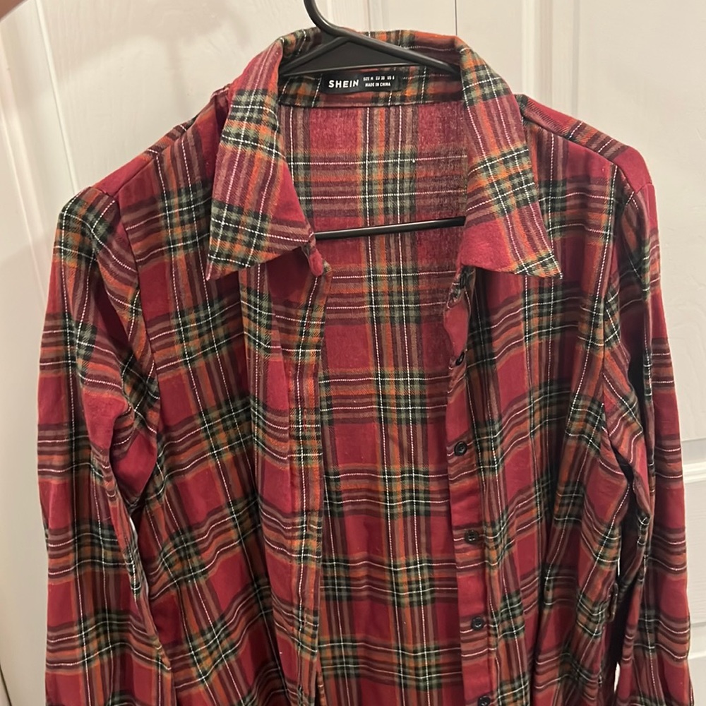 Shein Flannel Shirt Dress